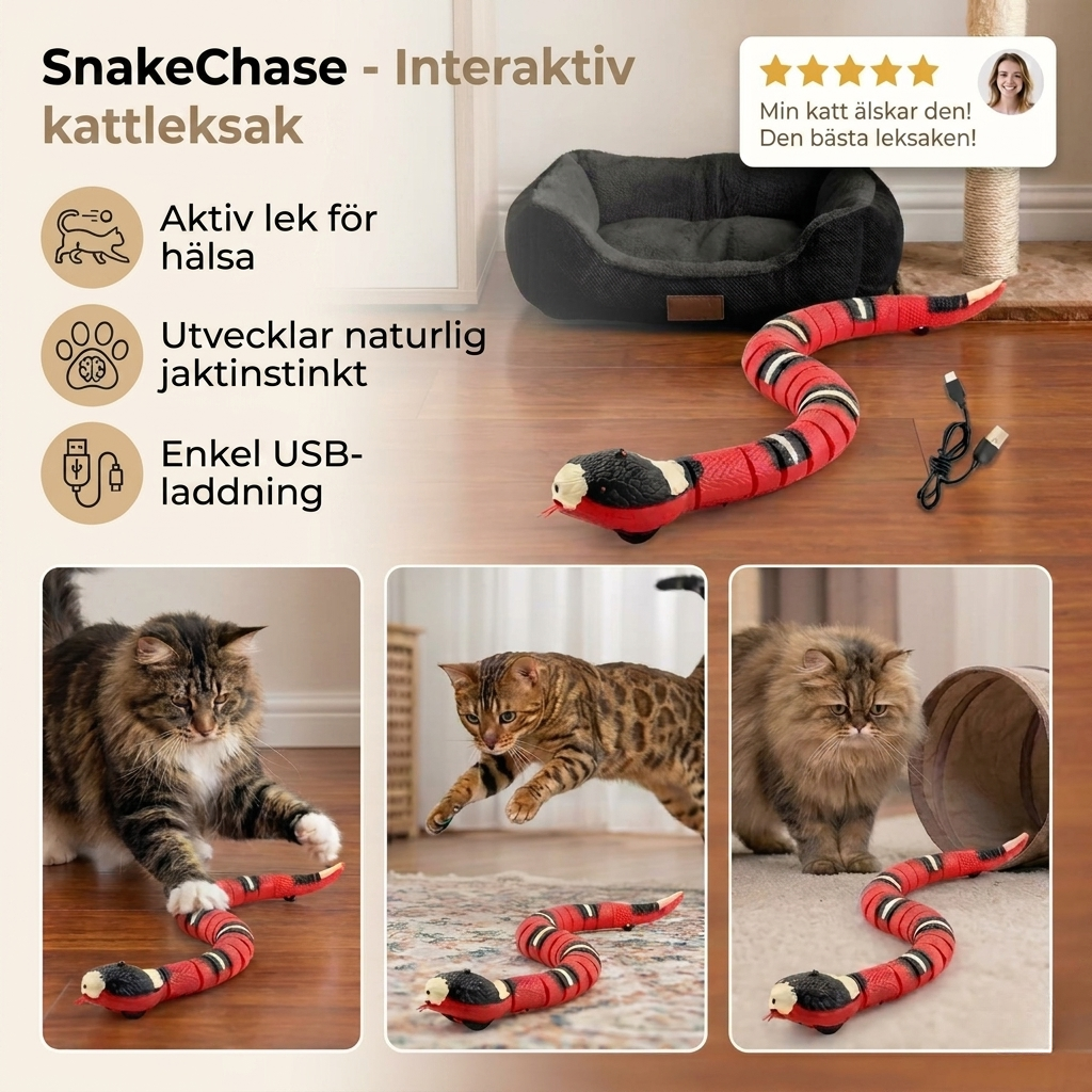 SnakeChase – Interaktivt Slange Kattelegetøj
