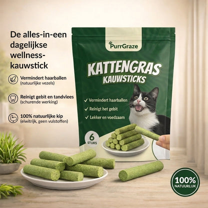 PurrGraze kattgras tuggpinnar, 6 stycken per forpackning