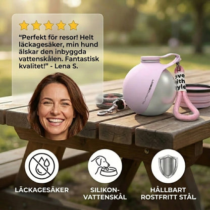 AquaTrail Läckagefri Resflaska med Vattenskål för Hundar, bild 4