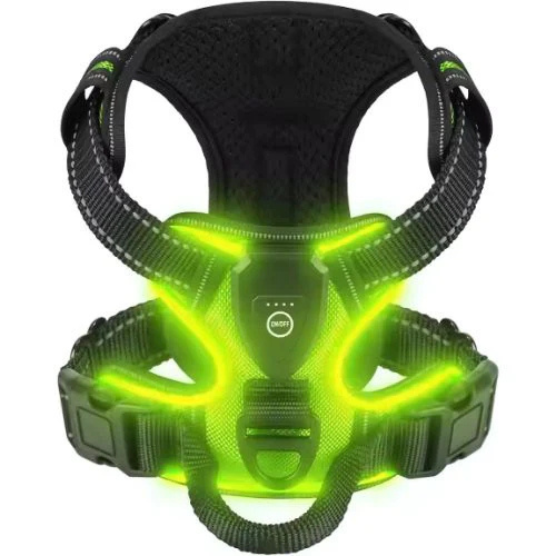 GlowGuard LED hundesele grøn