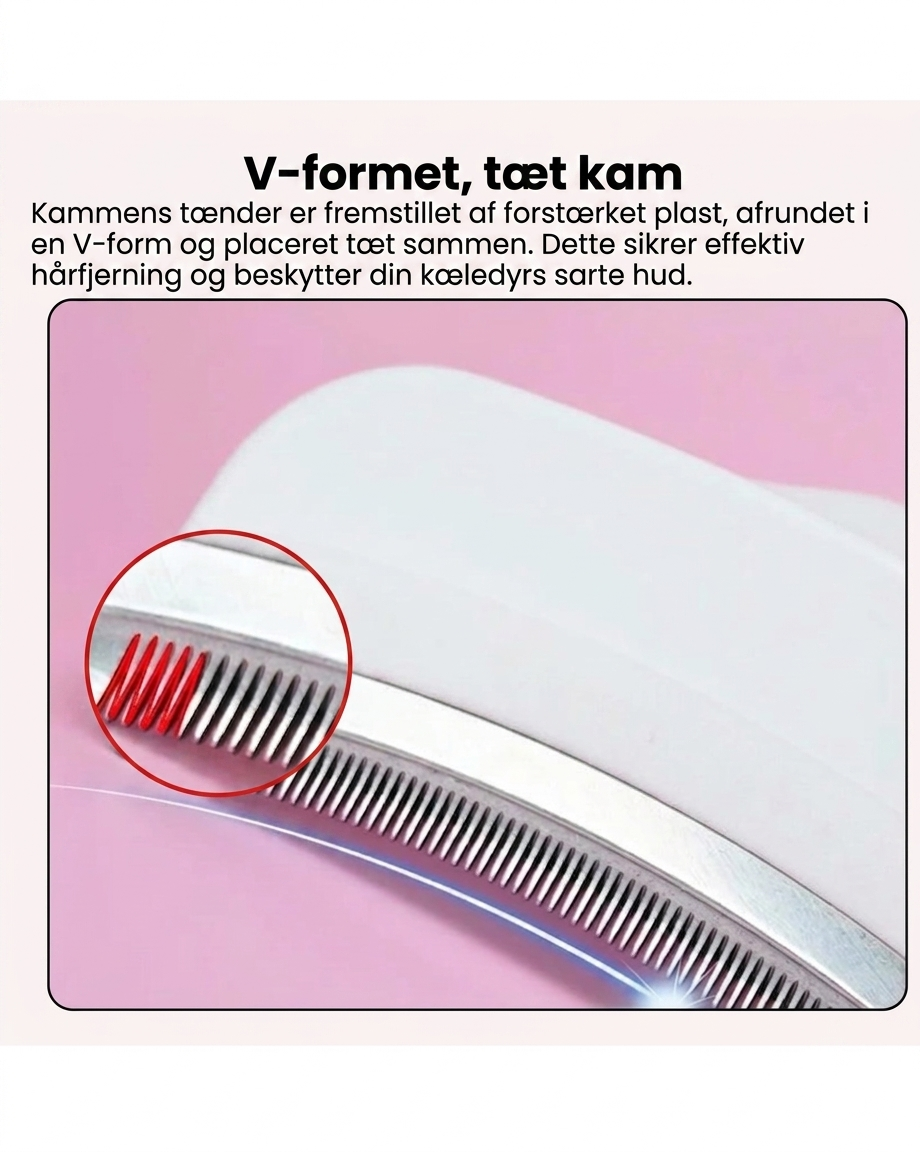 FurComb – V-formad pälskam för hundar & katter