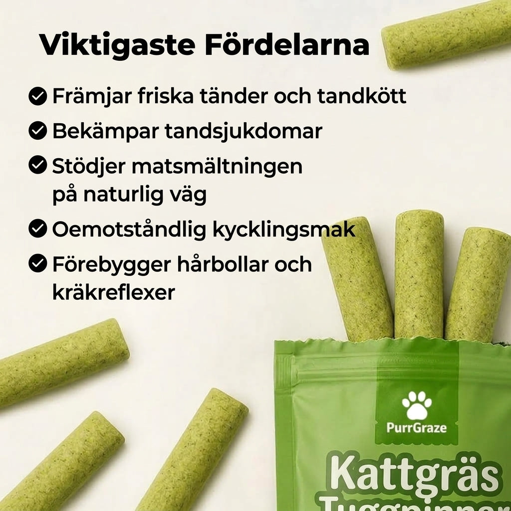 PurrGraze - Naturligt tuggnöje för kattens tänder