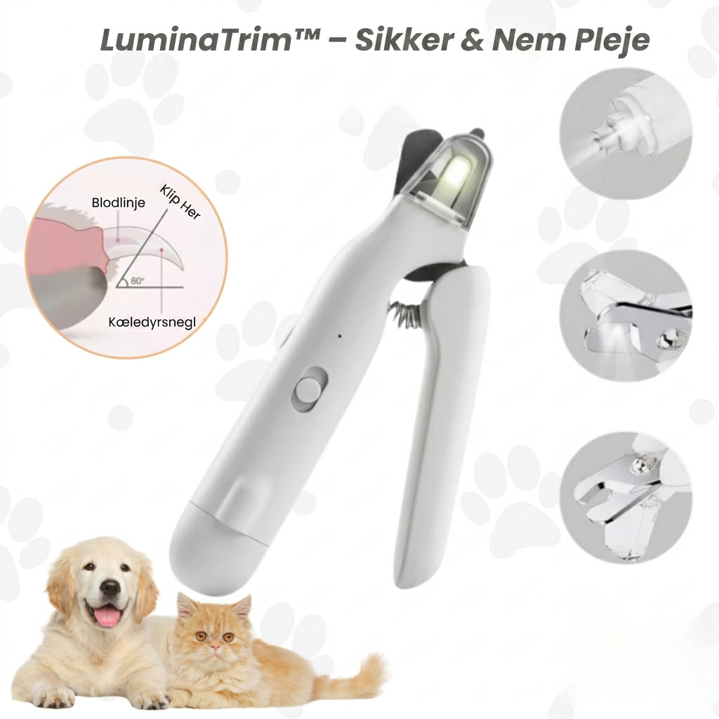 LuminaTrim – 2-in-1 LED Negleklipper til Kæledyr