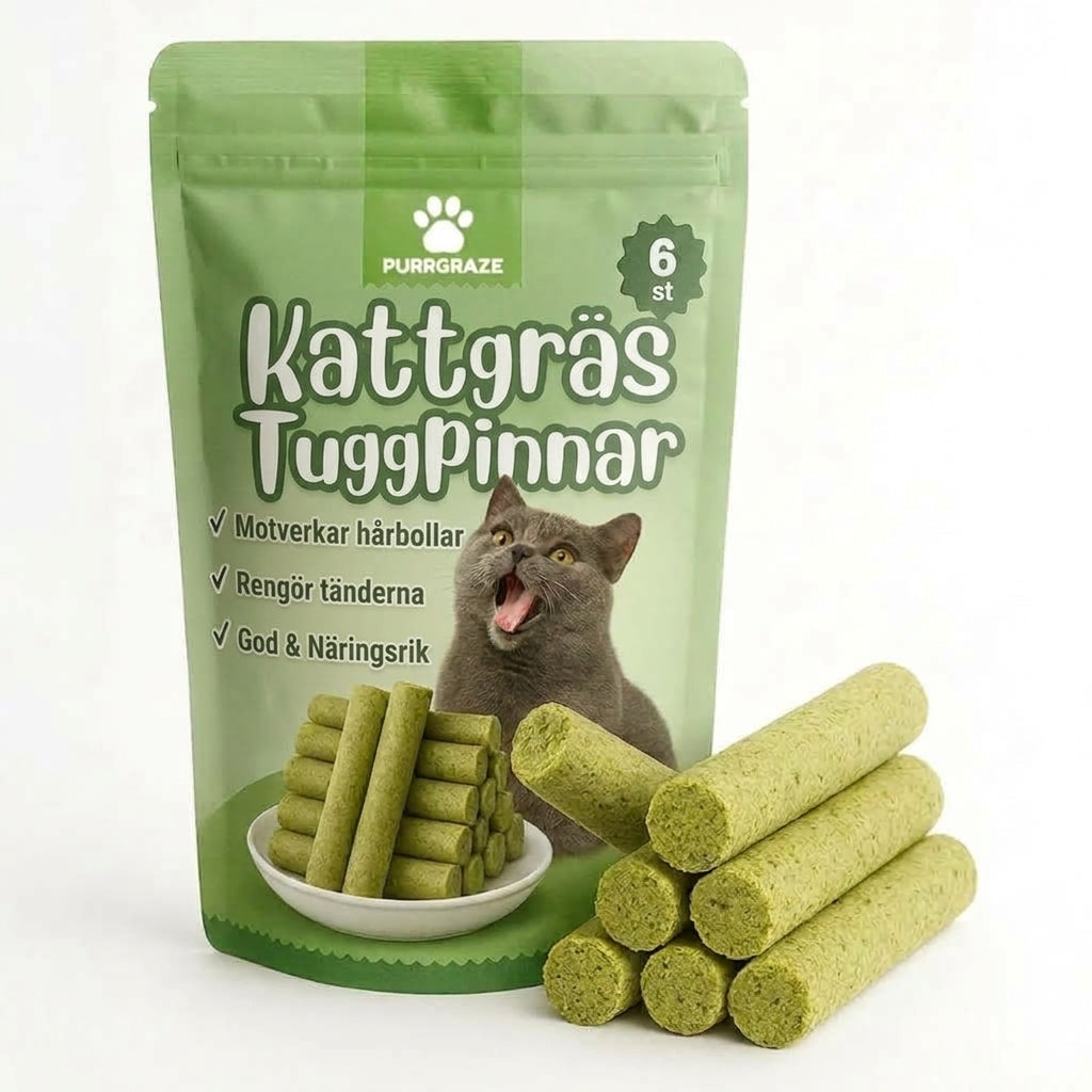 PurrGraze - Naturligt tuggnöje för kattens tänder