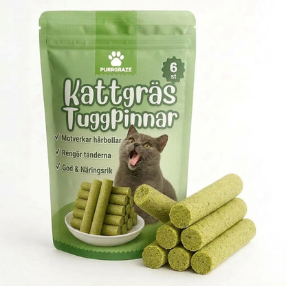 PurrGraze - Naturligt tuggnöje för kattens tänder