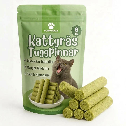 PurrGraze - Naturligt tuggnöje för kattens tänder
