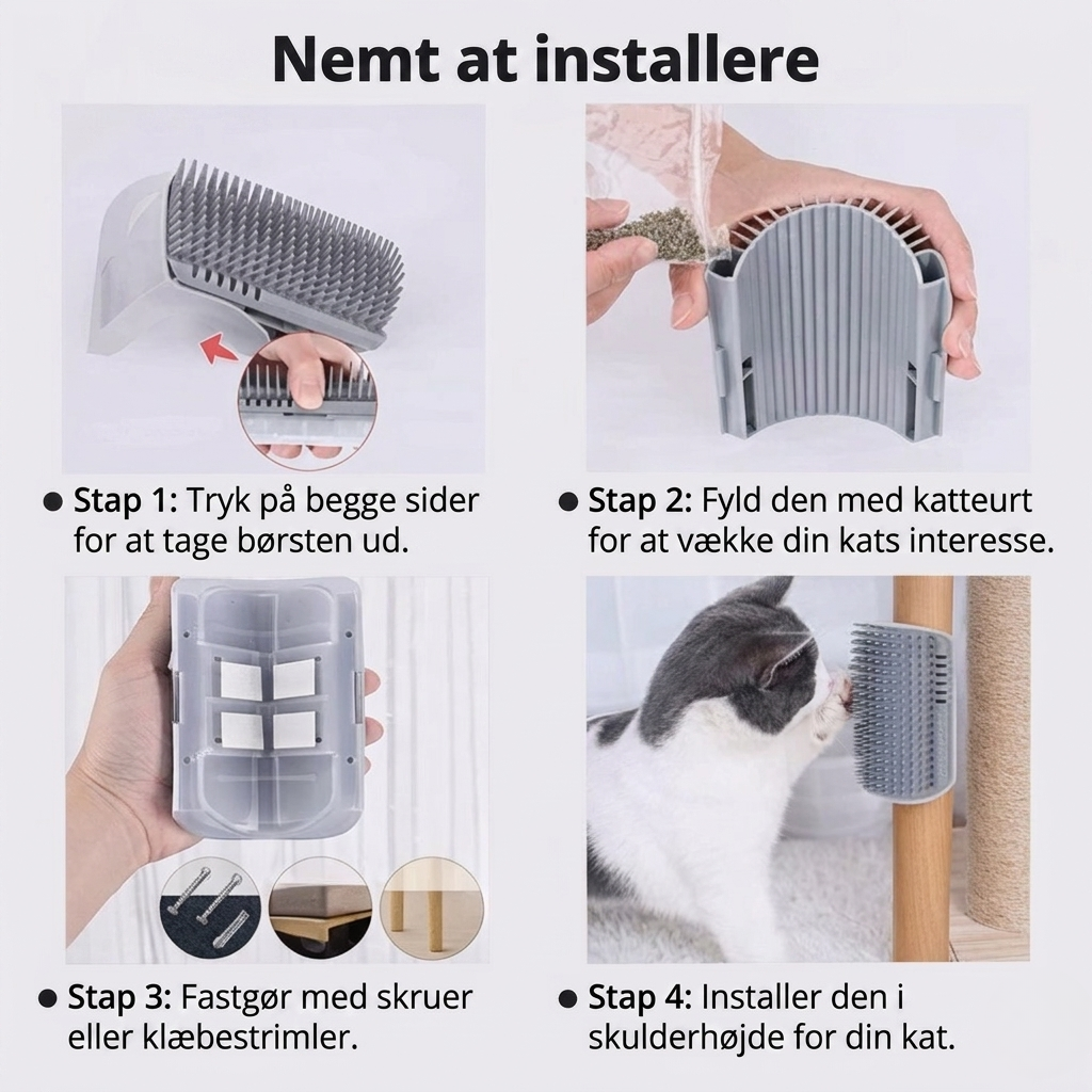 PurrCorner – Selvplejende Massagebørste til Katte