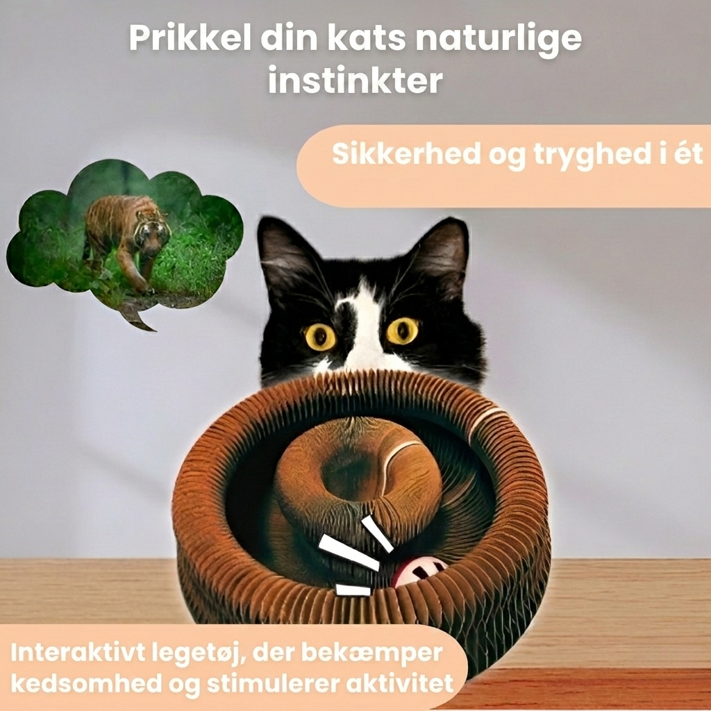KattenWervel – Interaktiv kradsetallerkен der holder din kat beskæftiget i timevis