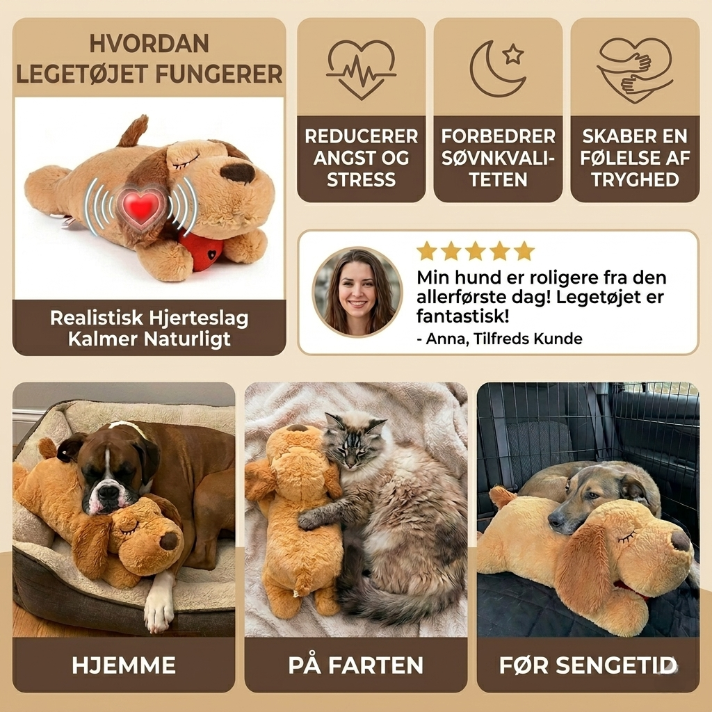 HeartPup – Hundkramleksak med Hjärtslag mot Separationsångest