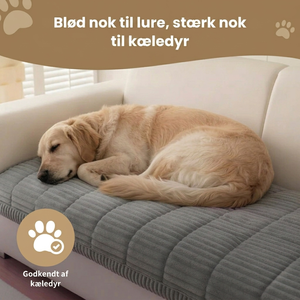 PawLounge – Vatteret Plys Sofabetræk til Kæledyr