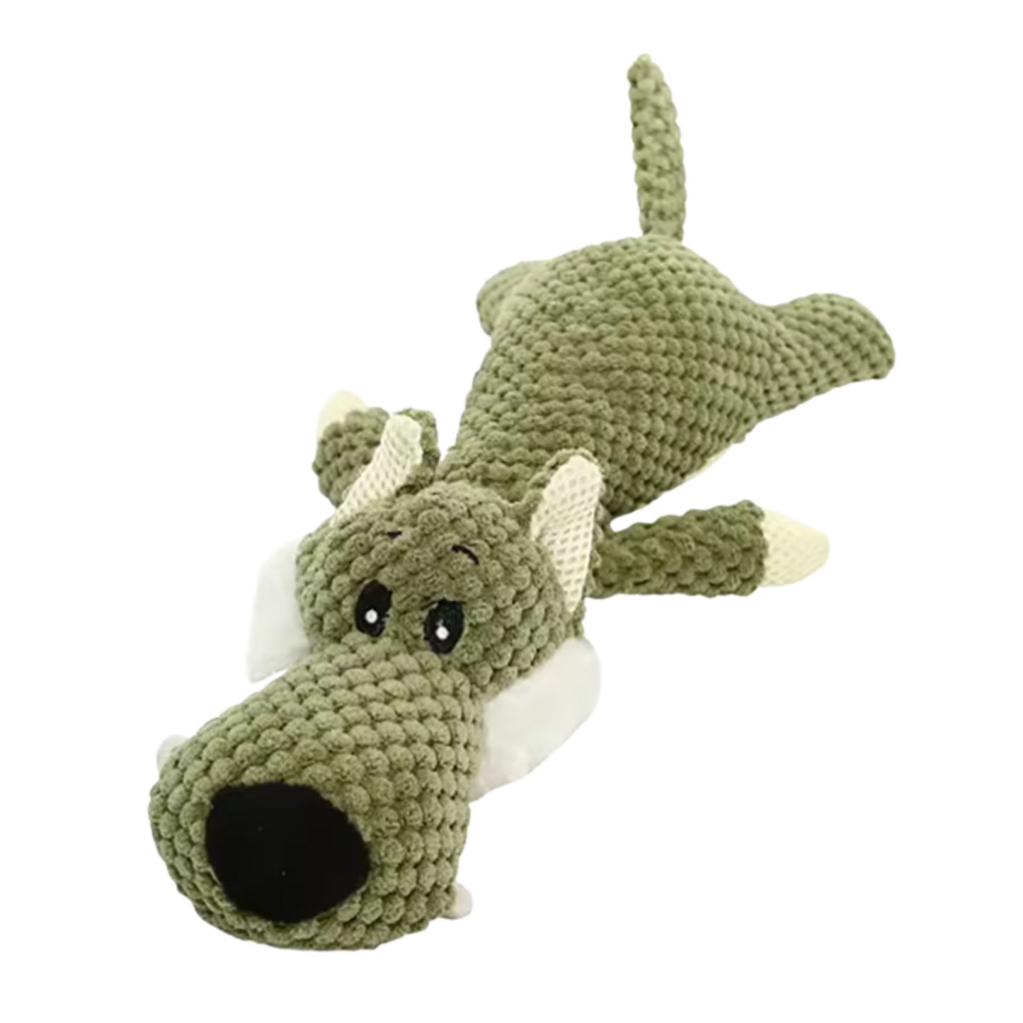 Hund tygger på ChewChamp krammedyr
