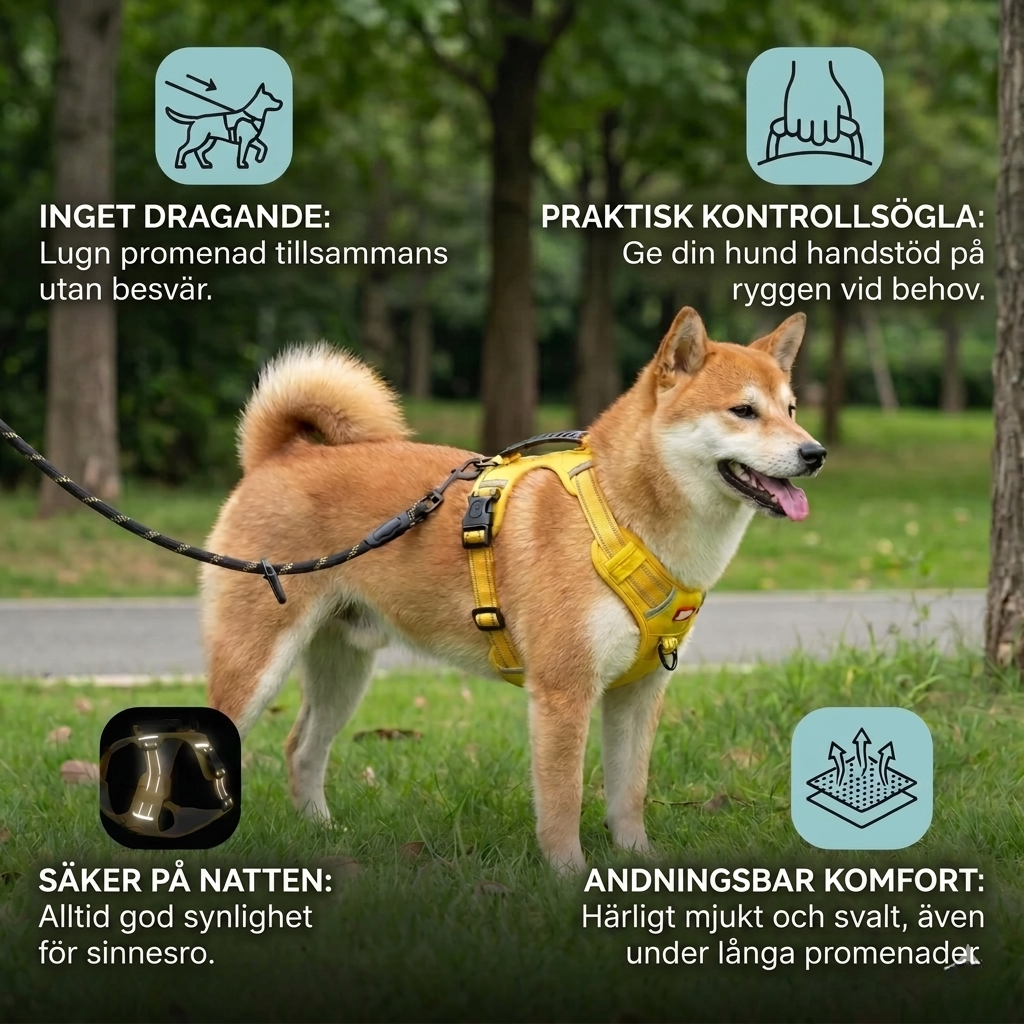 SafeWalk – Reflekterande antidrag-sele för trygga promenader
