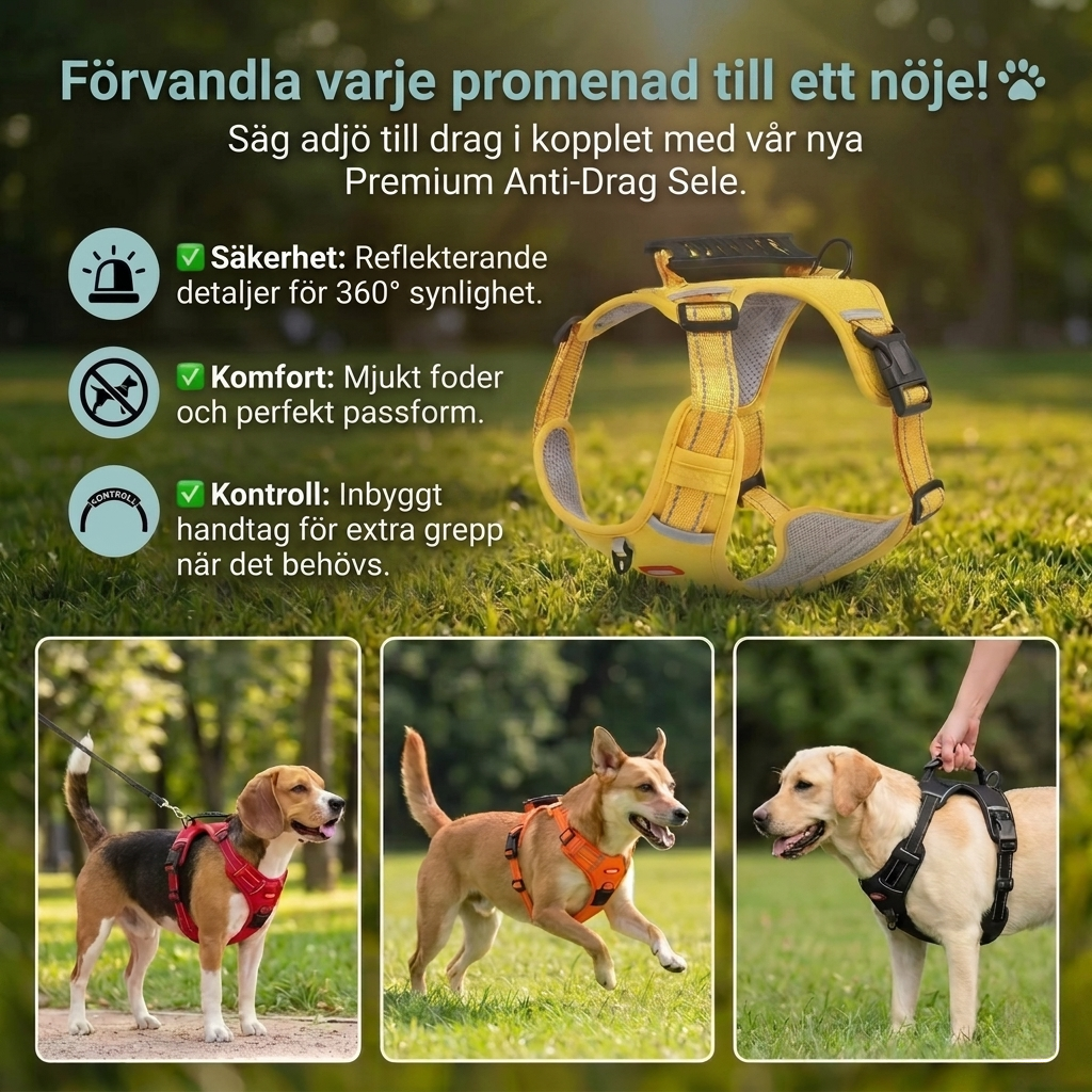SafeWalk – Reflekterande antidrag-sele för trygga promenader
