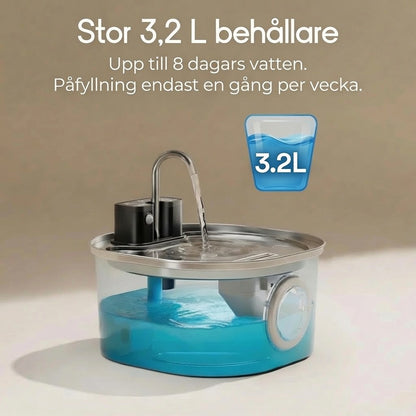 PurrFlow – Trådlös vattenfontän som lockar katten att dricka mer
