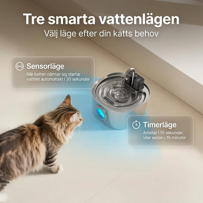 PurrFlow – Trådlös vattenfontän som lockar katten att dricka mer