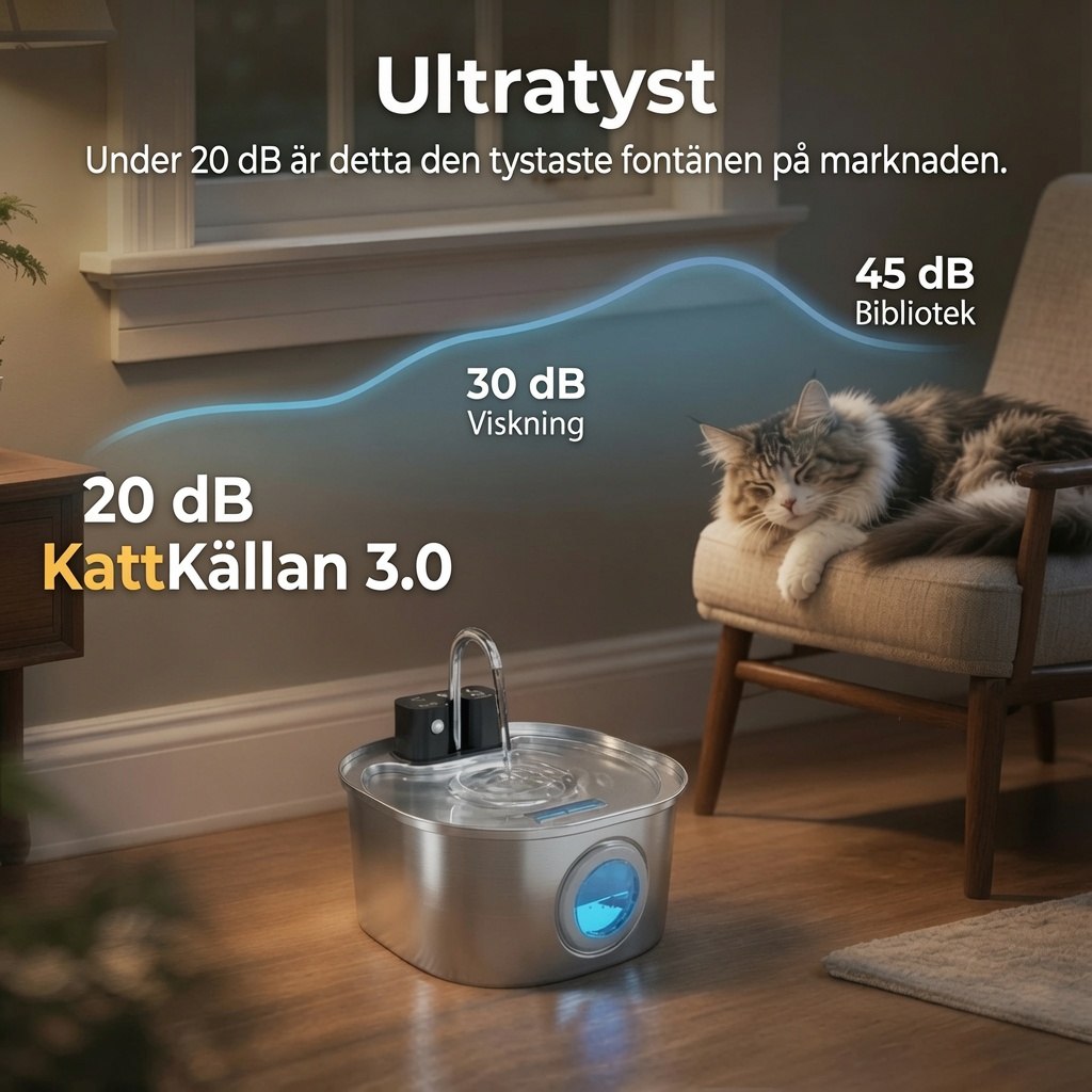 PurrFlow – Trådlös vattenfontän som lockar katten att dricka mer