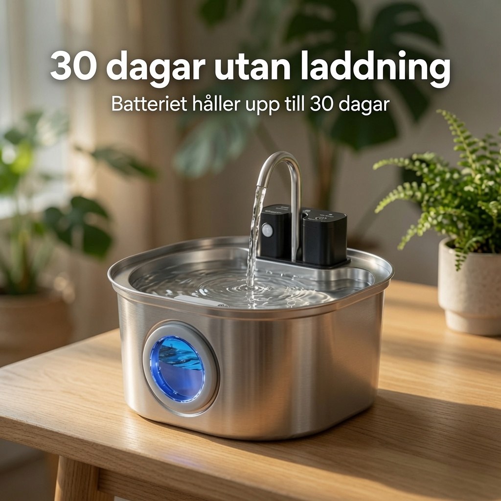 PurrFlow – Trådlös vattenfontän som lockar katten att dricka mer